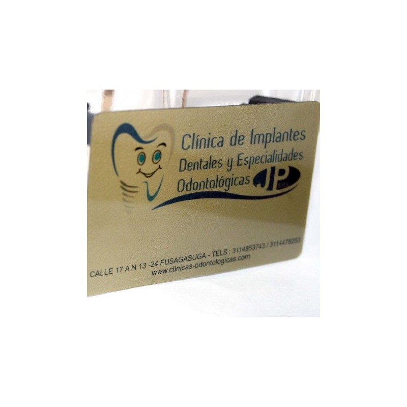 Tarjetas doradas de clinica dental Bogotá
